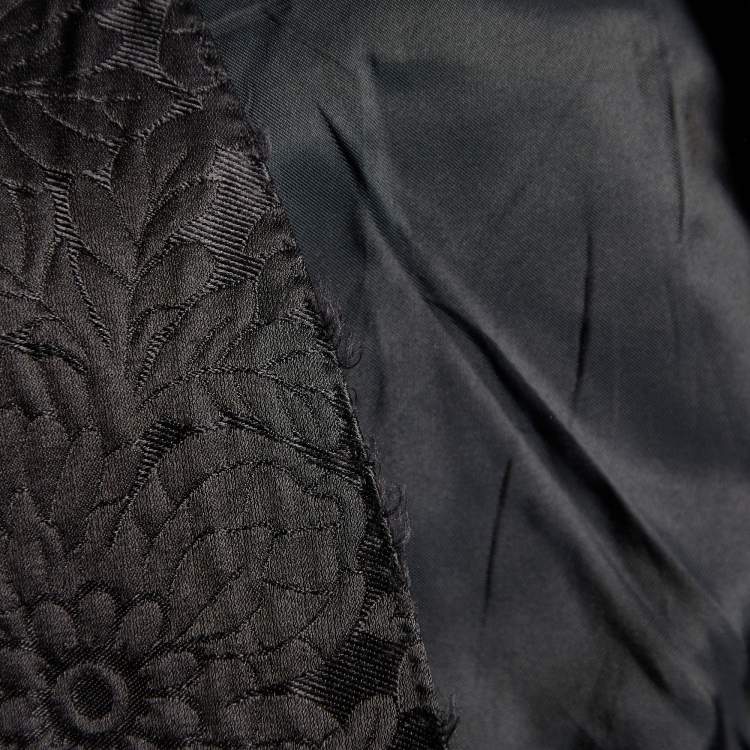 Pre Owned Tom Ford Black Floral Jacquard Button Front Blazer S