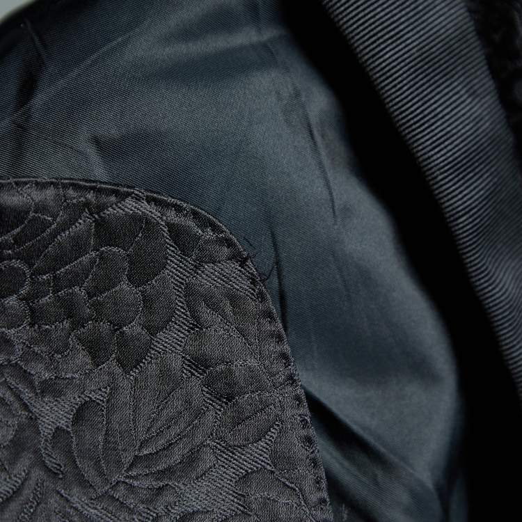 Pre Owned Tom Ford Black Floral Jacquard Button Front Blazer S