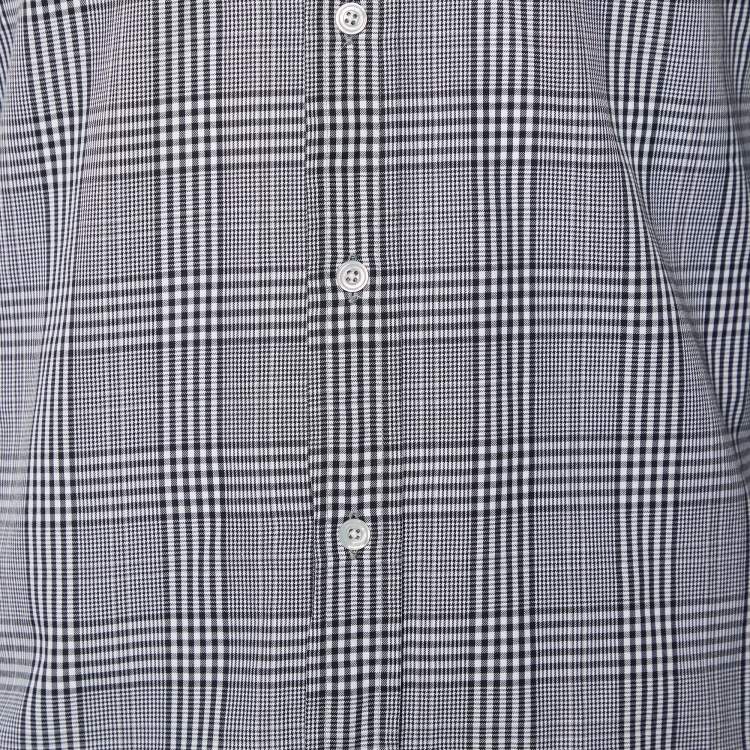 Pre Owned Tom Ford Black Checkered Cotton Button Front Shirt S