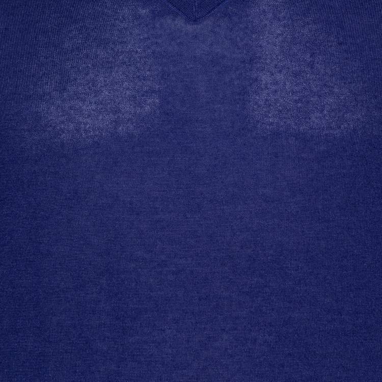 Pre Owned Tom Ford Blue Cashmere & Silk V-Neck Sweater L
