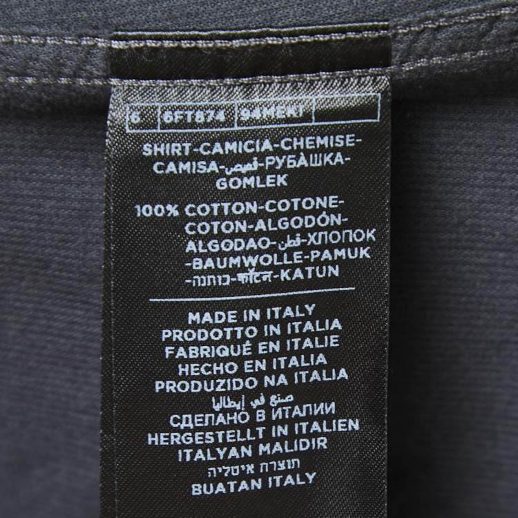 Pre Owned Tom Ford Dark Grey Corduroy Pocket Detail Shirt L