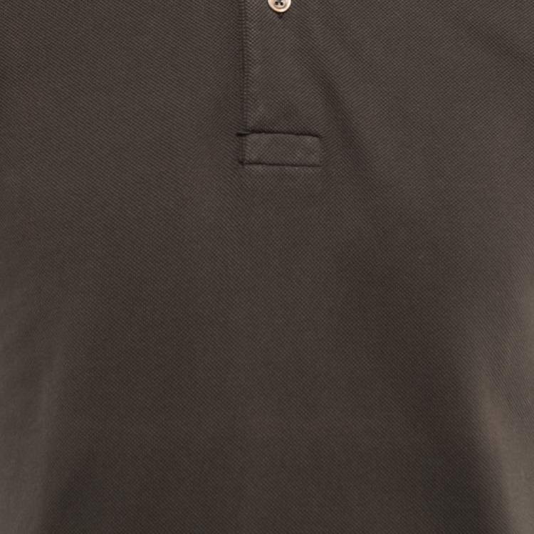 Pre Owned Tom Ford Brown Cotton Pique Polo T-Shirt XL