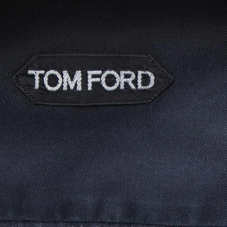 Pre Owned Tom Ford Black Cotton Button Front Shirt XL