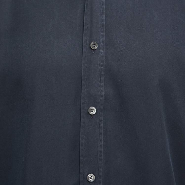 Pre Owned Tom Ford Black Cotton Button Front Shirt XL