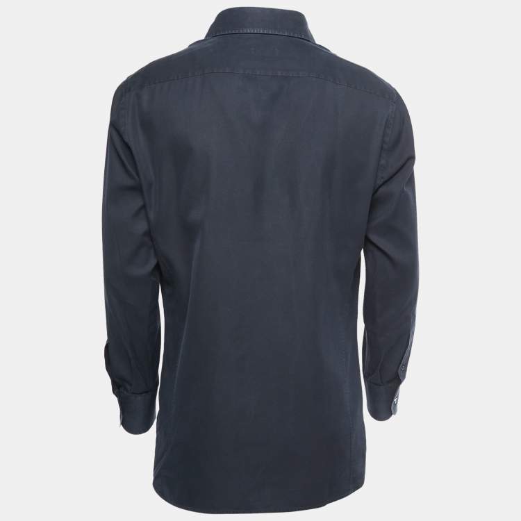 Pre Owned Tom Ford Black Cotton Button Front Shirt XL