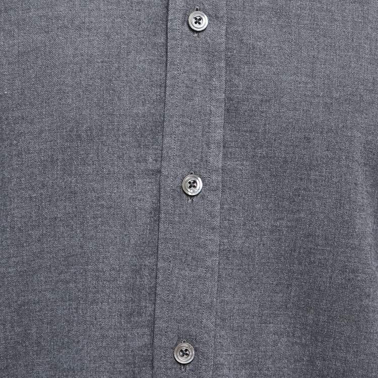 مملوكة مسبقًا Tom Ford Grey Cotton Blend Button Front Shirt L