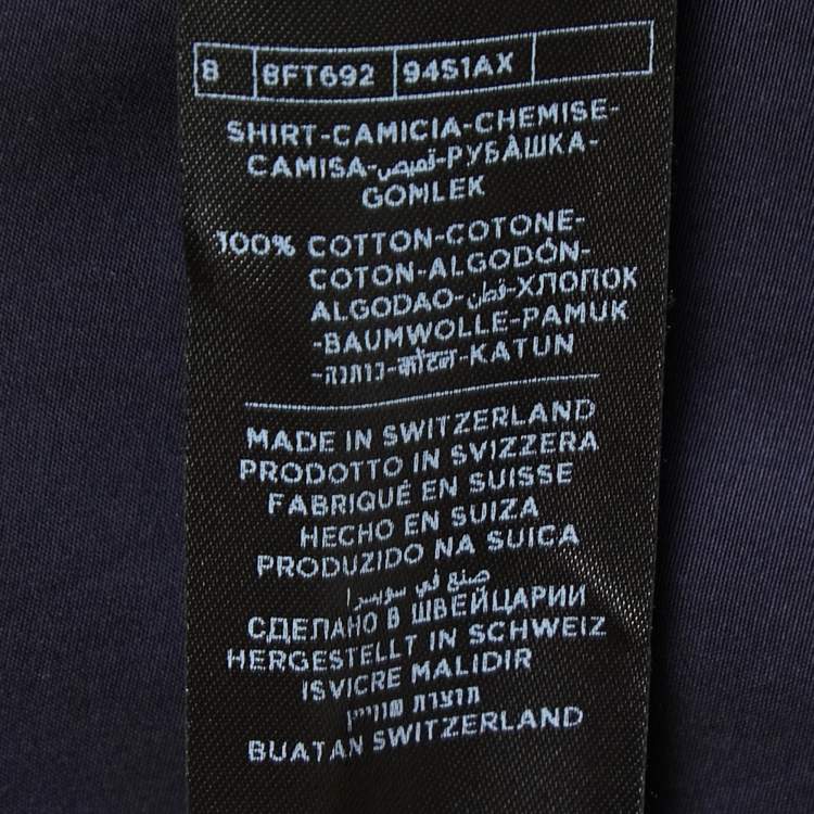 Pre Owned Tom Ford Navy Blue Cotton Button Front Shirt L