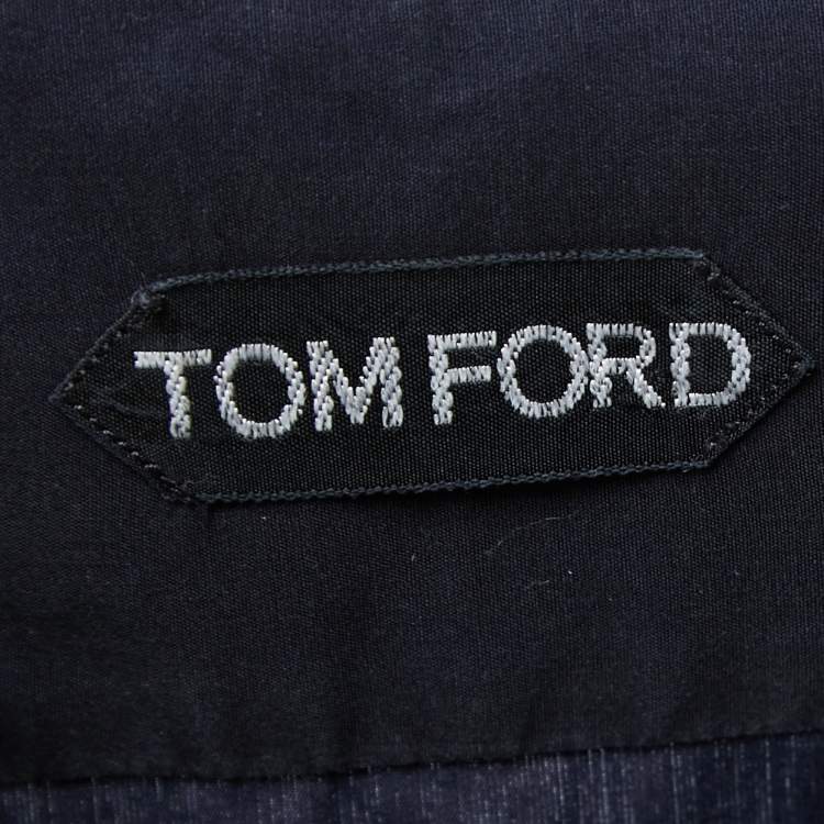 Pre Owned Tom Ford Navy Blue Cotton Button Front Shirt L