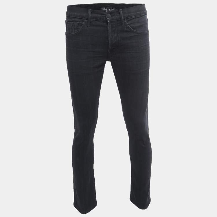 Pre Owned Tom Ford Black Denim Buttoned Jeans M Waist 32"