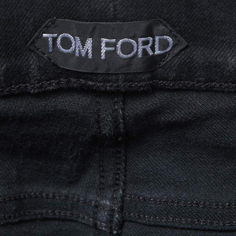 Pre Owned Tom Ford Black Denim Buttoned Jeans M Waist 32"