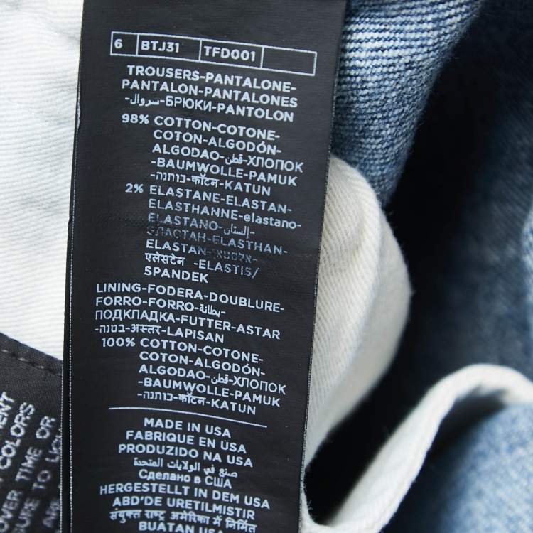 Pre Owned Tom Ford Blue Washed Denim Buttoned Straight Fit Jeans M Waist 33"