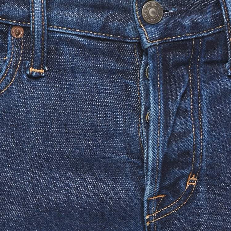 Pre Owned Tom Ford Blue Washed Denim Buttoned Straight Fit Jeans M Waist 34"