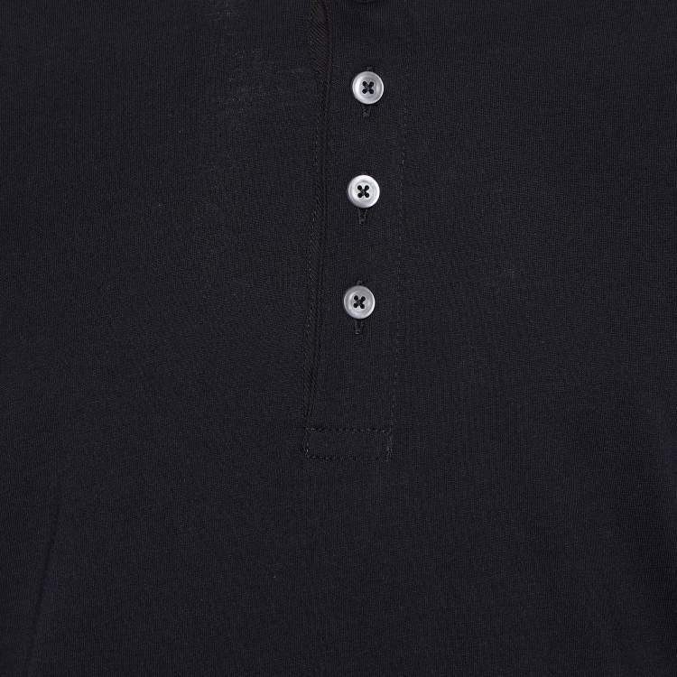 مملوكة مسبقًا Tom Ford Black Cotton Knit Collarless T-Shirt XXL