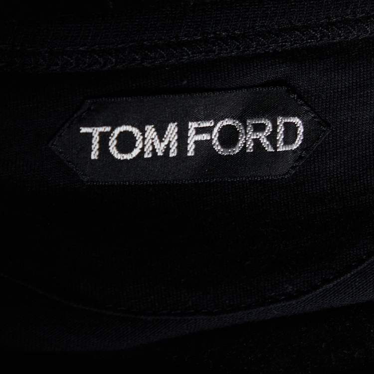 مملوكة مسبقًا Tom Ford Black Cotton Knit Collarless T-Shirt XXL