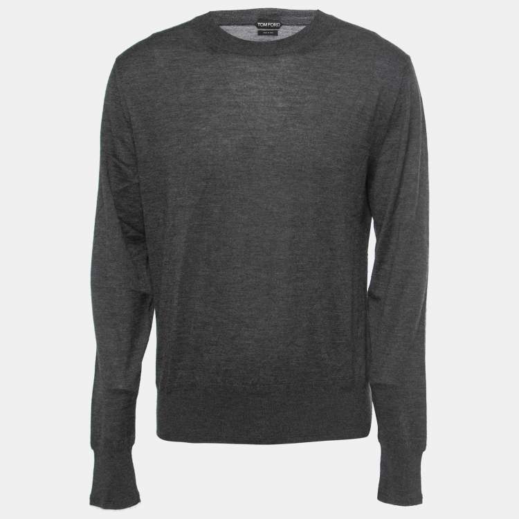 Tom Ford Grey Cashmere Crew Neck Pullover 2XL Tom Ford | TLC