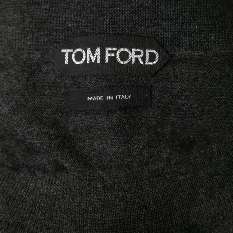 Pre Owned Tom Ford Grey Cashmere Crew Neck Pullover 2XL