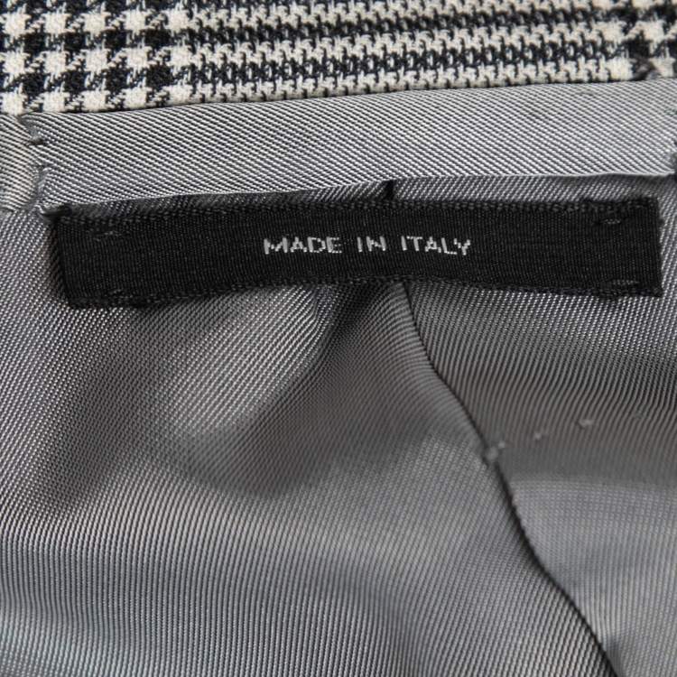 Pre Owned Tom Ford Charcoal Grey Checked Wool Single Breasted Blazer & Pant Suit 3XL