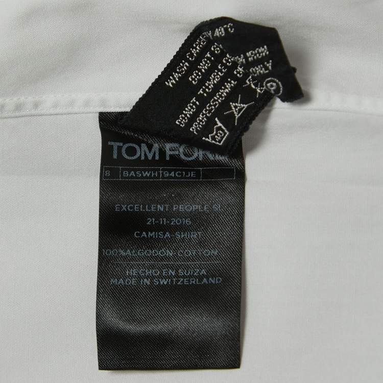 Pre Owned Tom Ford White Cotton Button Front Shirt 2XL