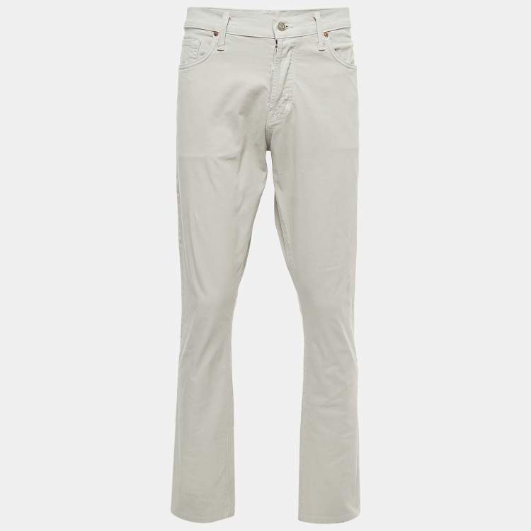Pre Owned Tom Ford Grey Denim Buttoned Slim Fit Jeans XXL Waist 38"