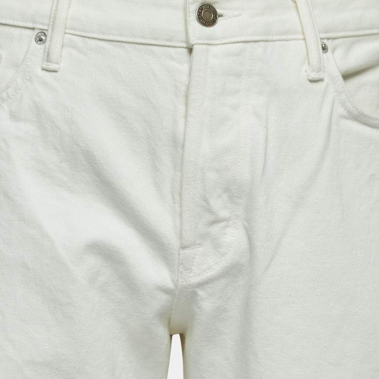Pre Owned Tom Ford White Denim Buttoned Straight Fit Jeans XXL Waist 38"