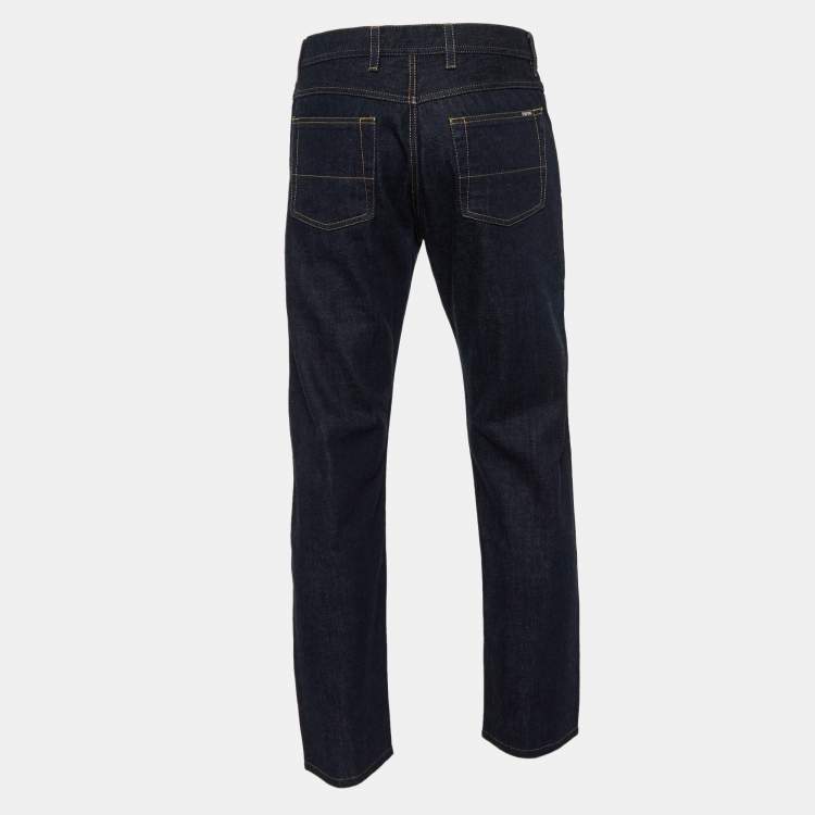 Pre Owned Tom Ford Navy Blue Denim Straight Leg Jeans L