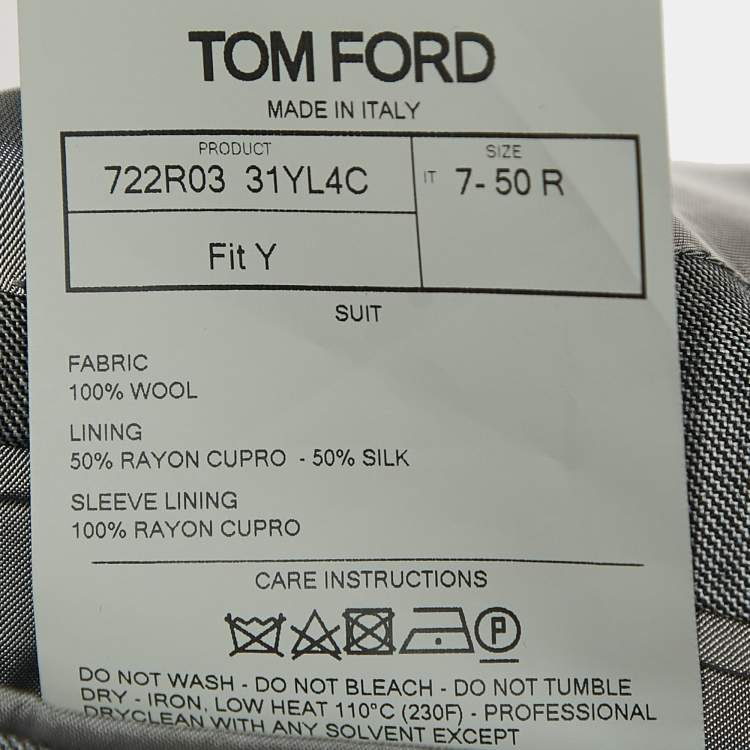 Pre Owned Tom Ford Grey Wool Tailored 3 Piece Suit L