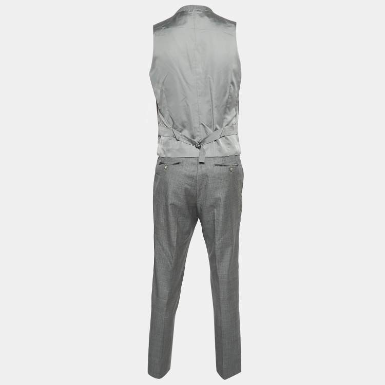 Pre Owned Tom Ford Grey Wool Tailored 3 Piece Suit L