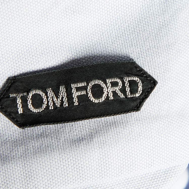 Pre Owned Tom Ford Blue Cotton Button Front Shirt L