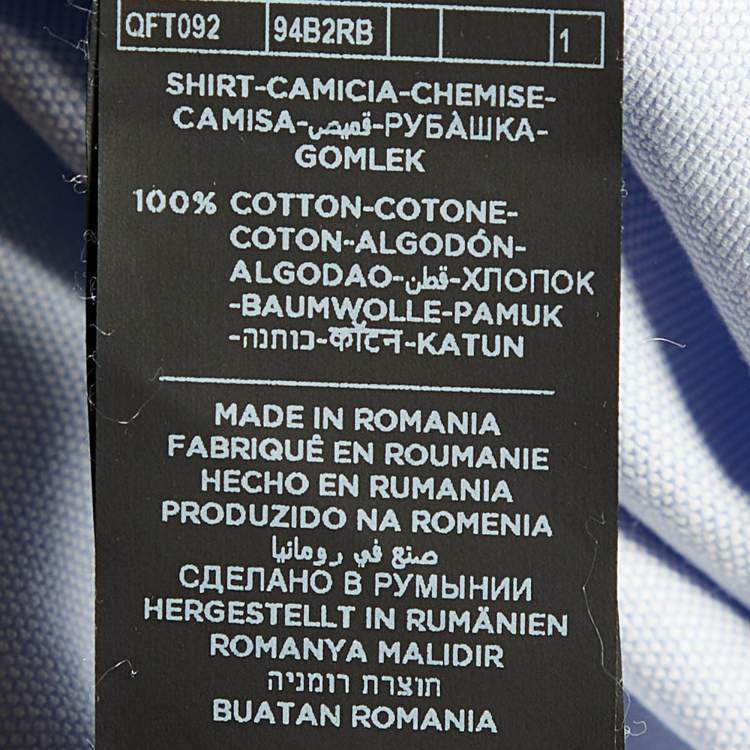 Pre Owned Tom Ford Blue Cotton Button Front Shirt L