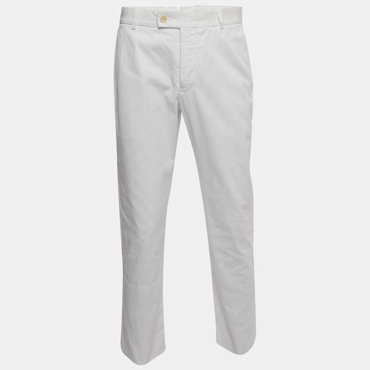 Pre Owned Tom Ford White Denim Regular Fit Trousers M/Waist 35"
