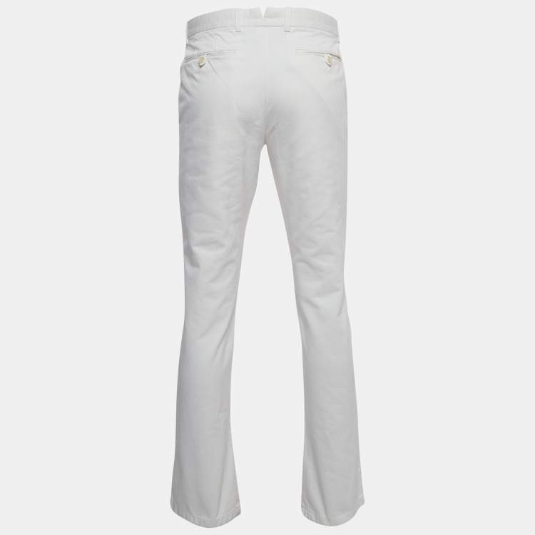 Pre Owned Tom Ford White Cotton Straight Fit Trousers M