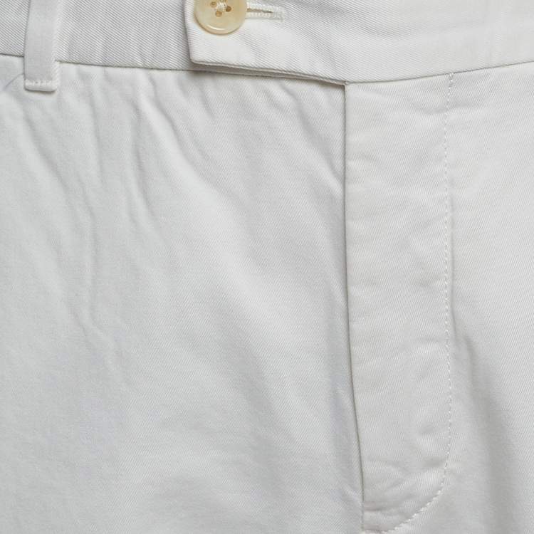 Pre Owned Tom Ford White Cotton Straight Fit Trousers M