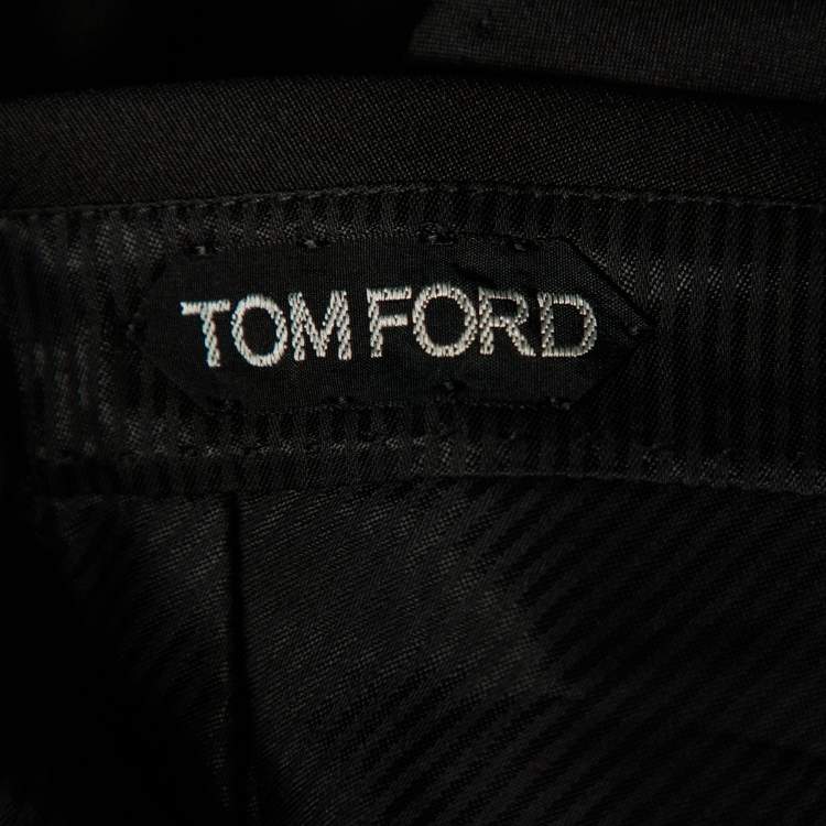 Pre Owned Tom Ford Black Cotton & Wool Regular Fit Trousers M