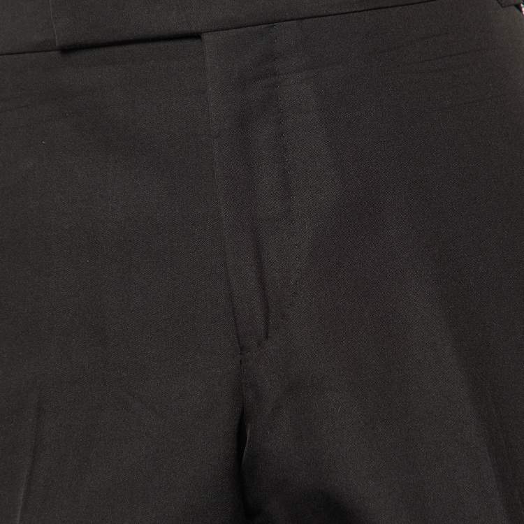 Pre Owned Tom Ford Black Cotton & Wool Regular Fit Trousers M