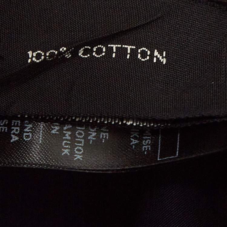 Pre Owned Tom Ford Navy Blue Cotton Long Sleeve Shirt M