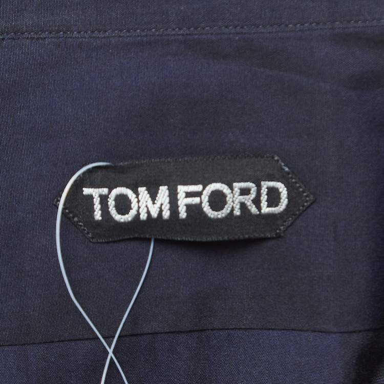Pre Owned Tom Ford Navy Blue Cotton Long Sleeve Shirt M