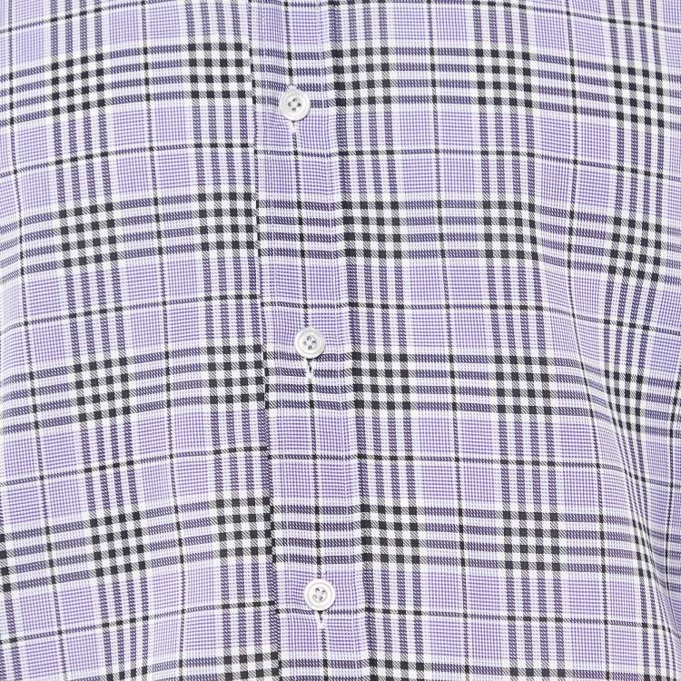 مملوكة مسبقًا Tom Ford Purple Plaid Checked Cotton Long Sleeve Shirt M
