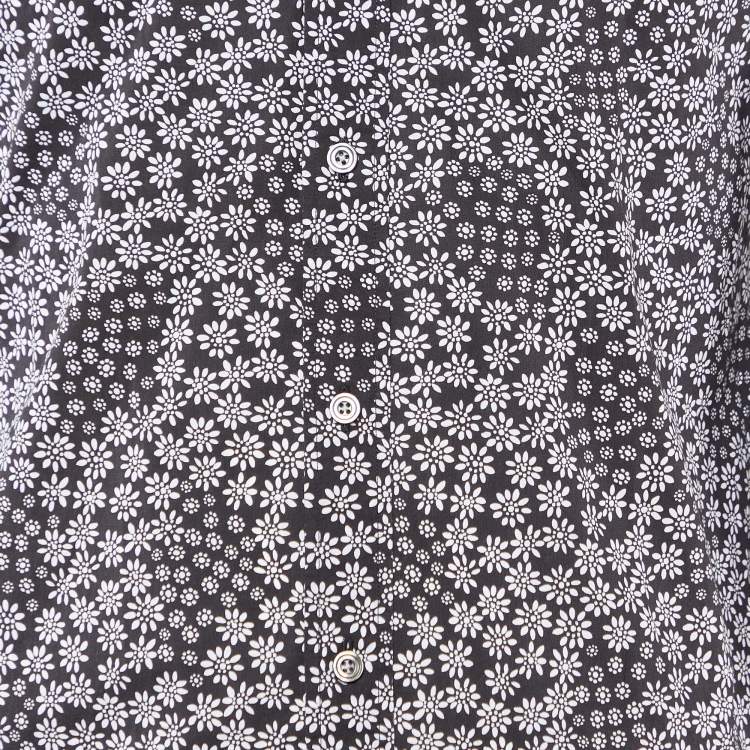 Pre Owned Tom Ford Black Floral Print Cotton Long Sleeve Shirt M