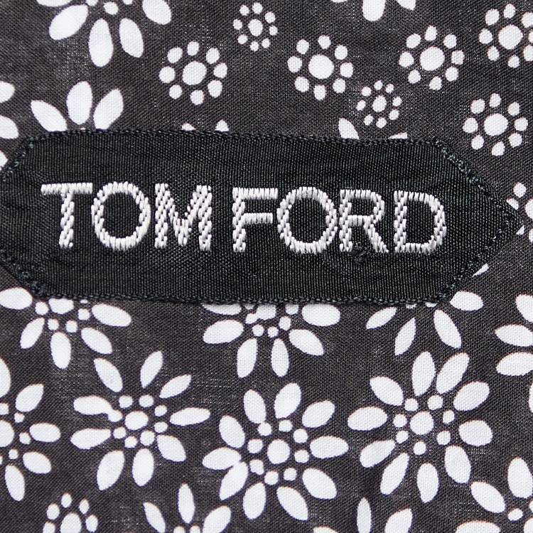 Pre Owned Tom Ford Black Floral Print Cotton Long Sleeve Shirt M