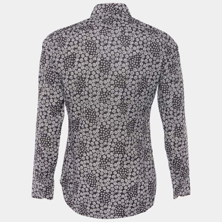 Pre Owned Tom Ford Black Floral Print Cotton Long Sleeve Shirt M