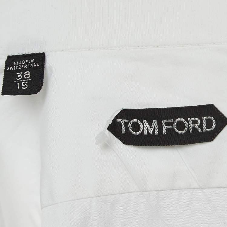 Pre Owned Tom Ford White Cotton Double Cuff Long Sleeve Shirt S