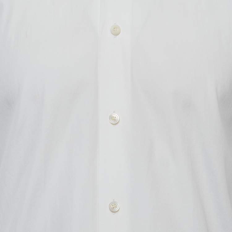 Pre Owned Tom Ford White Cotton Double Cuff Long Sleeve Shirt S