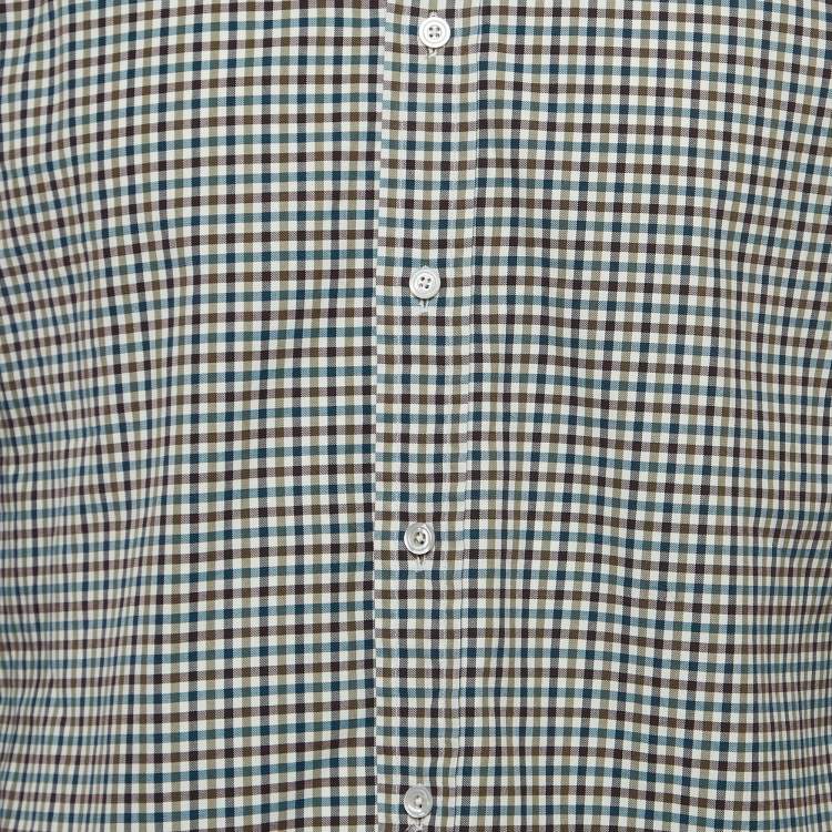 Pre Owned Tom Ford Multicolor Checked Cotton Button Front Shirt L