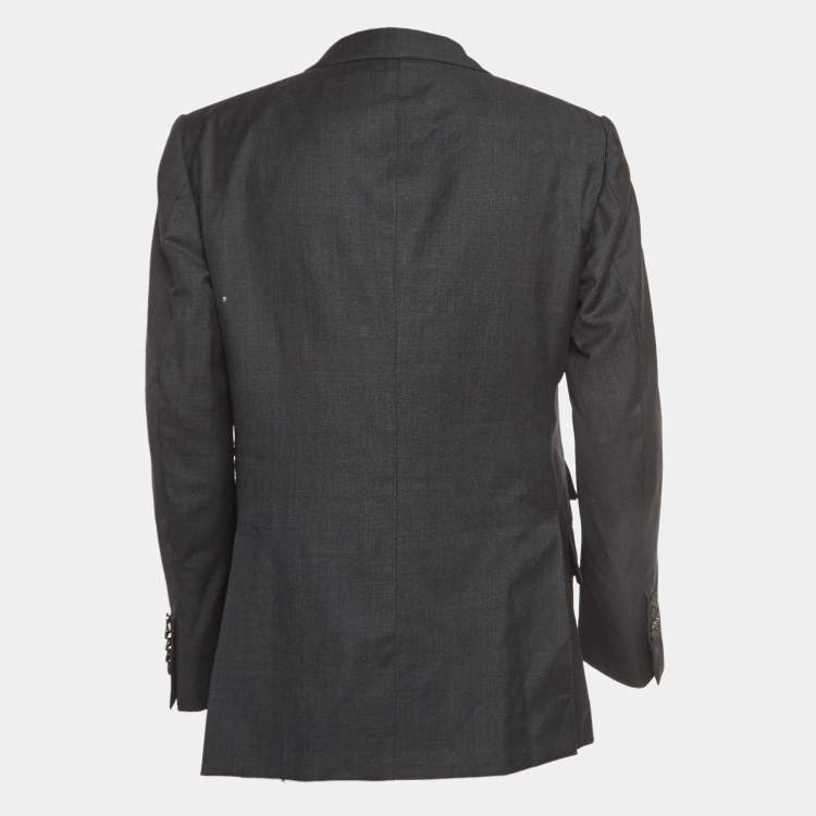 Pre Owned Tom Ford Grey Wool Double Breasted Blazer XXL