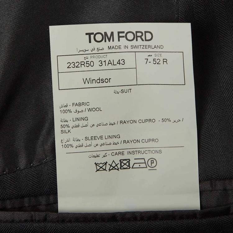 Pre Owned Tom Ford Black Pinstripe Wool Single Breasted 3 Piece Suit XL