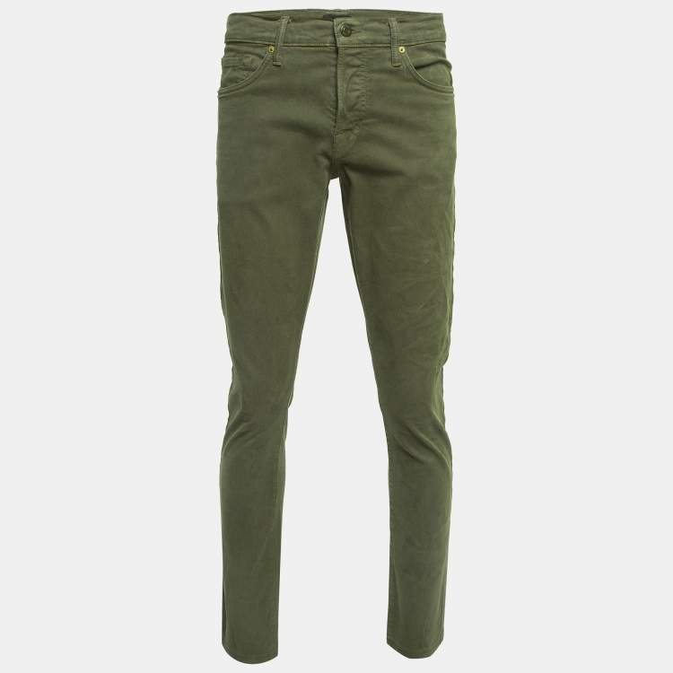 Pre Owned Tom Ford Green Denim Slim Fit Jeans M Waist 33''
