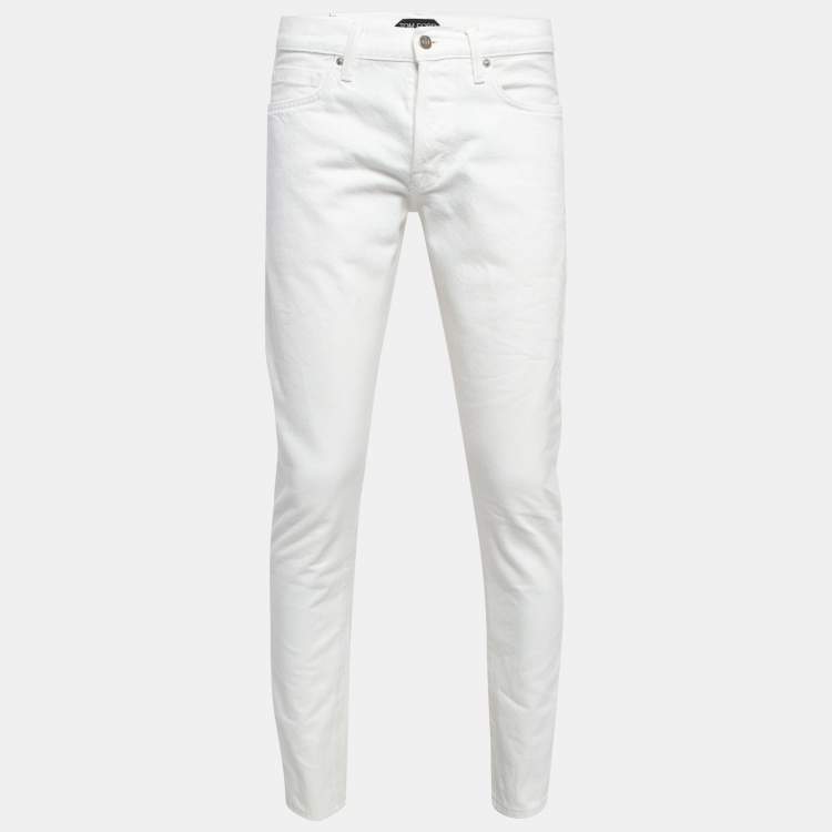 Tom Ford White Denim Straight Fit Jeans M Waist 32'' Tom