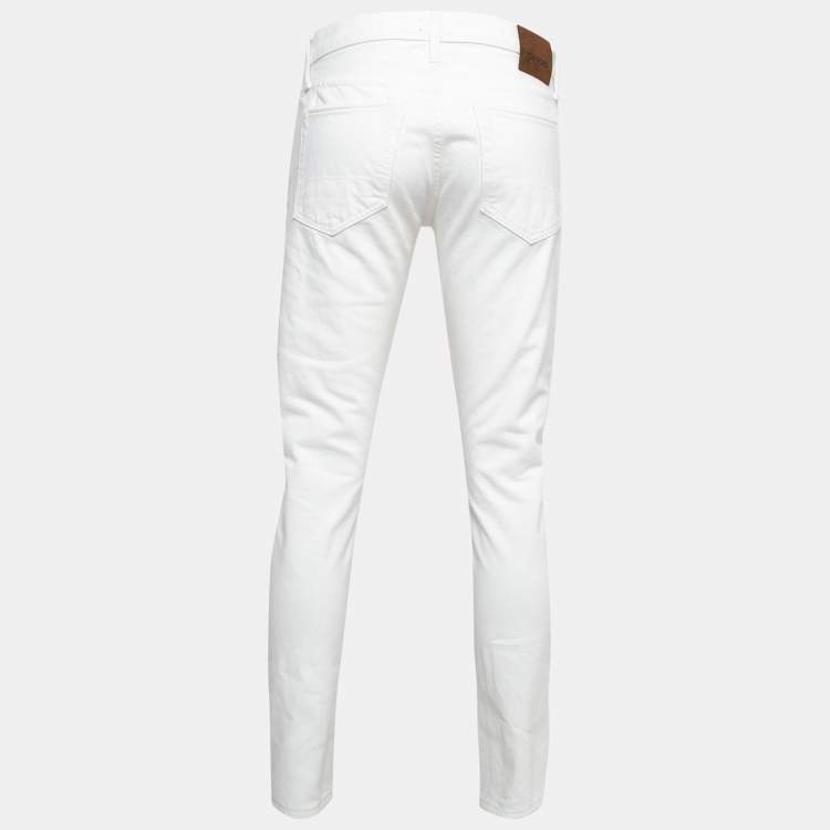 Pre Owned Tom Ford White Denim Straight Fit Jeans M Waist 32''