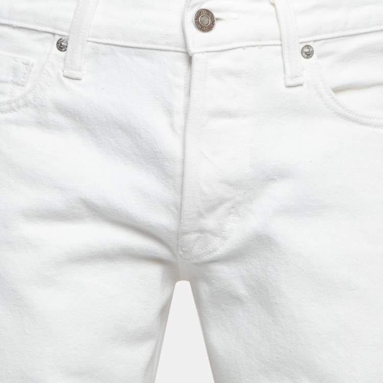 Pre Owned Tom Ford White Denim Straight Fit Jeans M Waist 32''