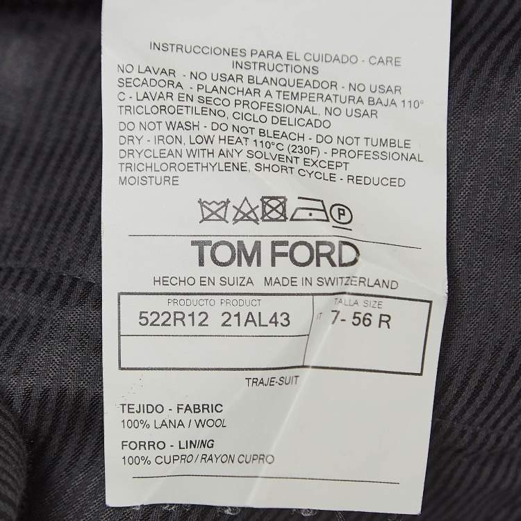 Pre Owned Tom Ford Black Wool Formal Trousers XXXL